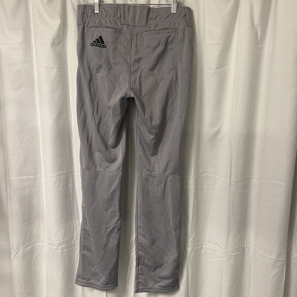 NEW Adidas Baseball Pants Boys Triple Stripe Open Bottom Relaxed Fit XL Grey YXL - Picture 2 of 5